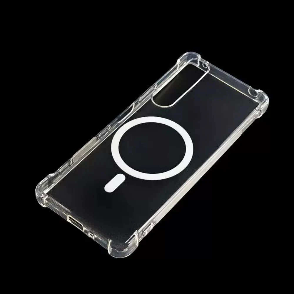 Kristallklare Magnetische Hülle für Sony Xperia 1 10 VIII VII VI 5 V IV III II Pro-I Transparente TPU Stoßfeste Schutzhülle