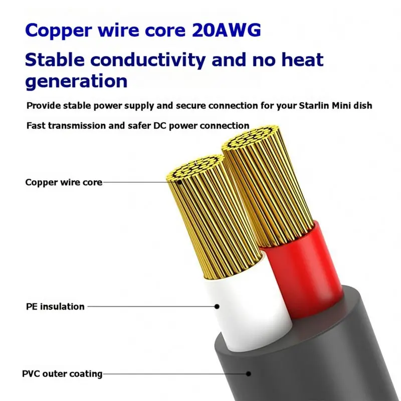 AT82-For Starlink Mini 60W DC To USB-C Power Cable 5M