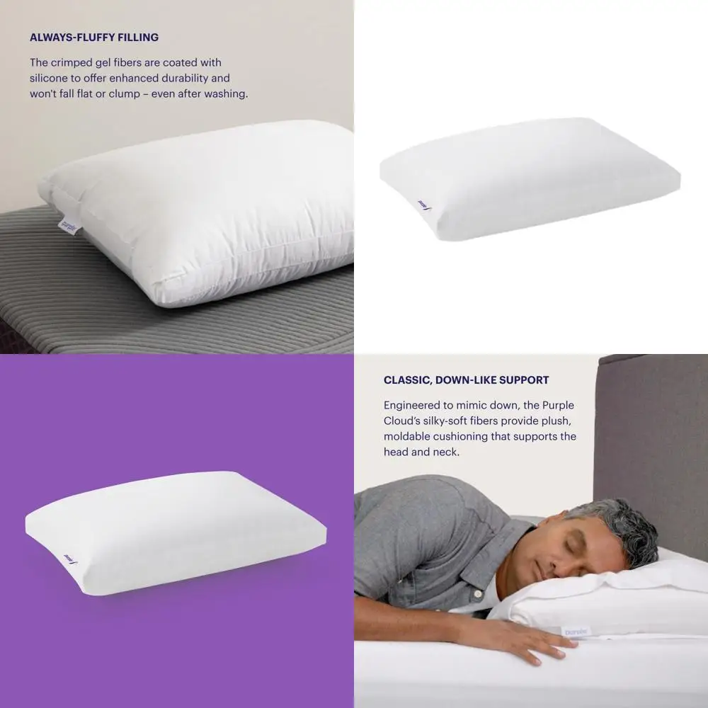

Hypoallergenic Gel Pillow - Plush Comfort, Molds to Your Head, No Clumping or Flattening