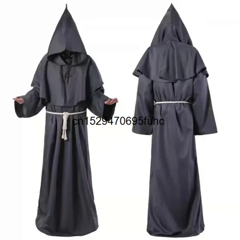 Monk Clothing Ancient Costume Medieval Monk Robe Wizard Clothing Priest Clothing Halloween Cos Costume