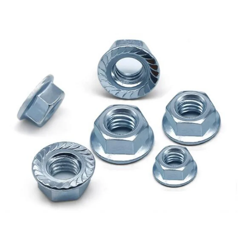 UNC 6#-32 8#-32 10#-24 10#-32 To 3/4-10 Galvanized Carbon Steel US Standard Hexagon Flange Nuts Pinking Slip Locking Lock Nut