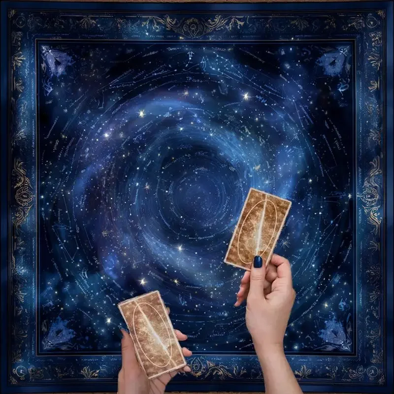 VIKAMA Deep Blue Galaxy Astrology Tarot Tablecloth Altar Divination Spiritual Underworld Divination Desktop Layout