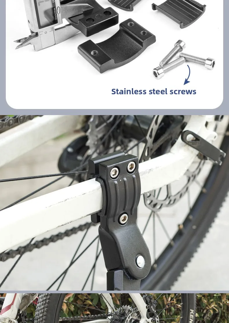24-29 Zoll verstellbarer Fahrradständer aus Aluminiumlegierung MTB/Faltrad/Schnee/Elektrofahrzeug Fahrradseite Fußstütze Rackunterstützung – Detail 10