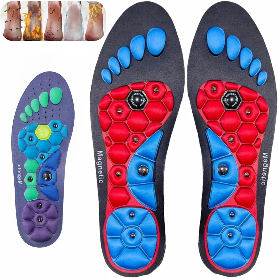 Acupressure Insoles Orthopedic Insole for Men and Women Remove Odor Massage Insole Orthopedic Shoe Pads Insoles  for shoes