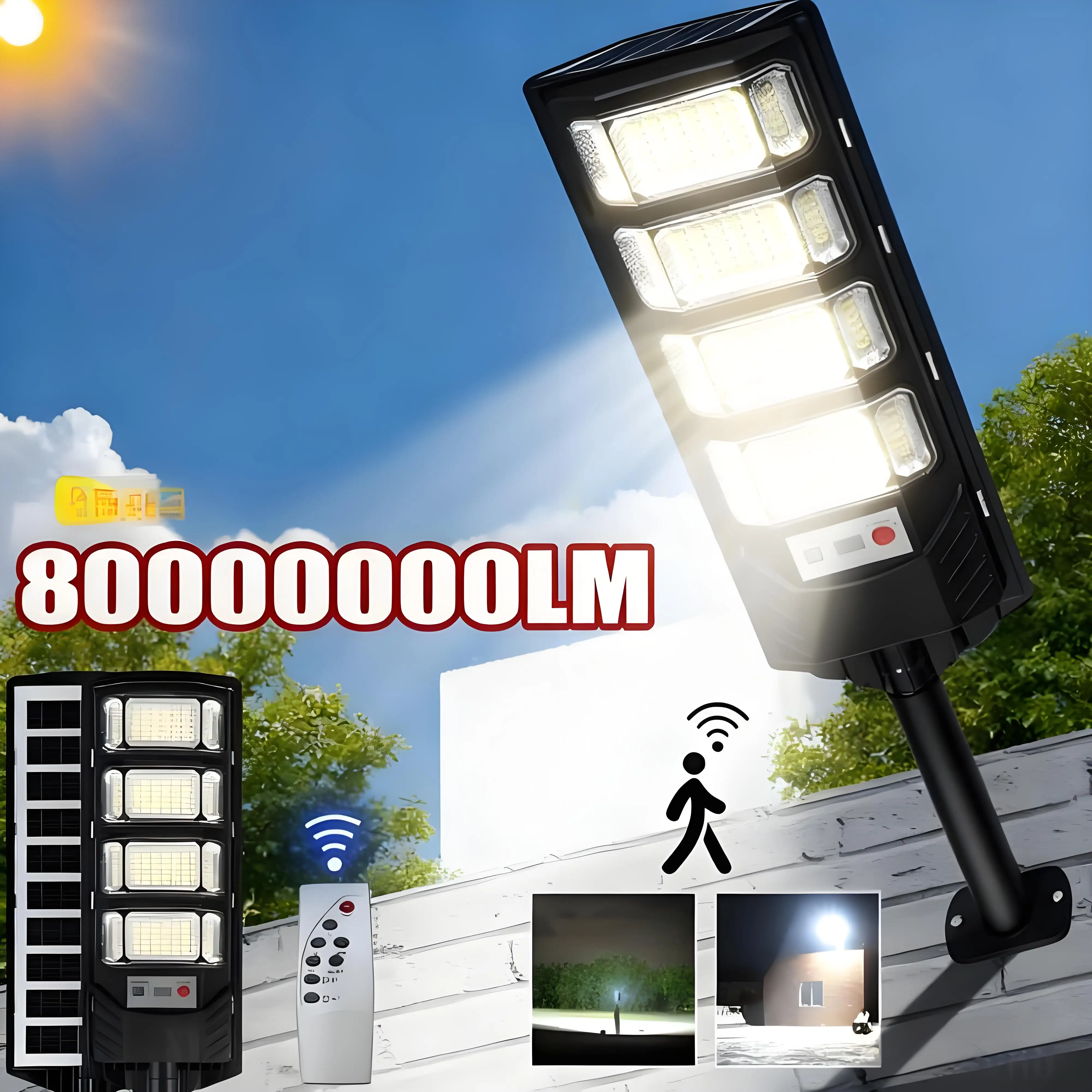 

400W LED Solar Light Outdoor Waterproof Intelligent Remote Control Solar Lamp Motion Sensor Light Waterproof Courtyard Street