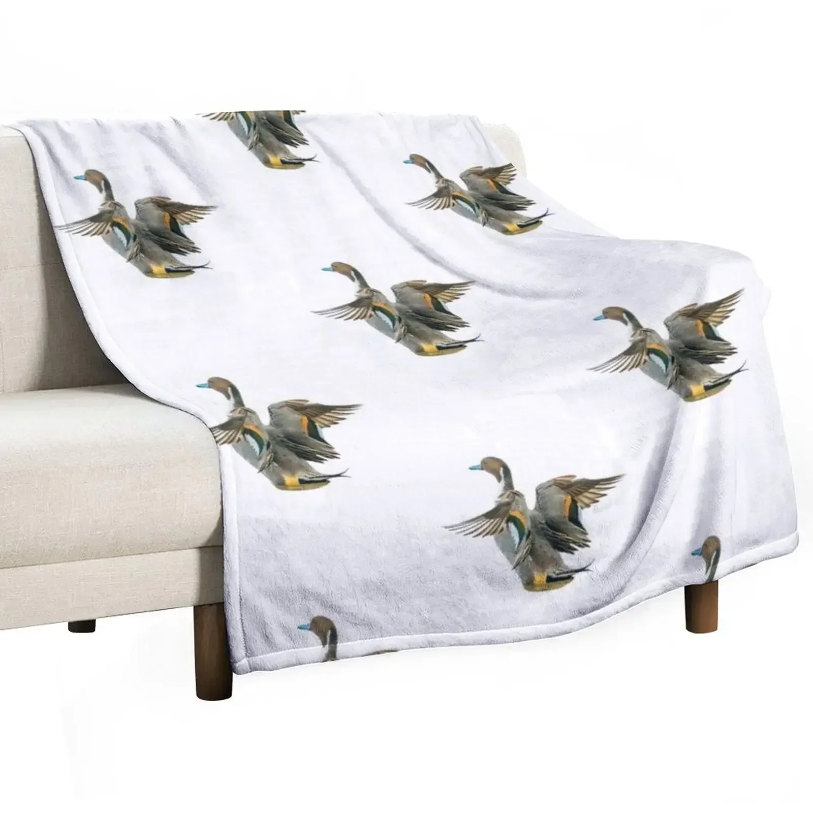 Pintail Duck in a flap Throw Blanket Beautifuls Single manga Plaid Blankets