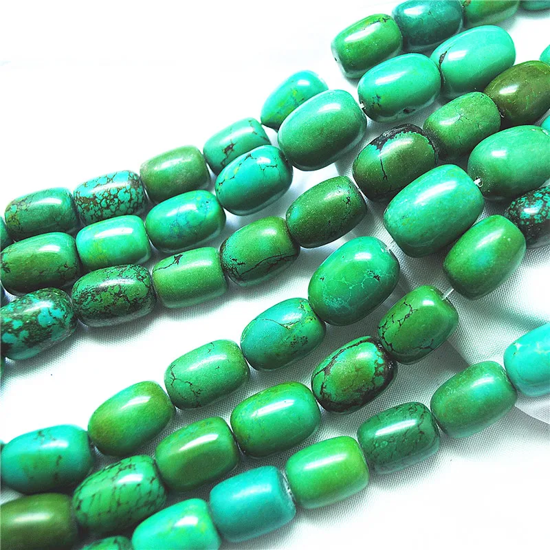 1 سلاسل حار طبيعة الفيروز حجر سلاسل طبل شكل 13X18 مللي متر DIY بها بنفسك صنع المجوهرات أجزاء جيدة بالنسبة لك