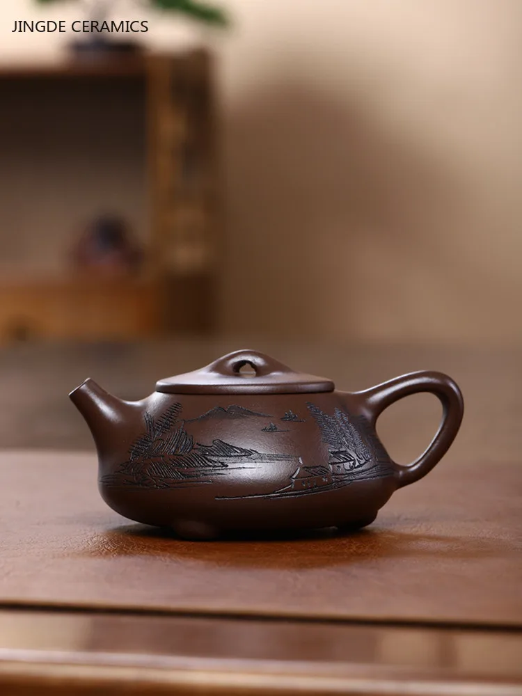 

Master Handmade Yixing Purple Clay Teapots Raw Ore Zhu Mud Stone Scoop Tea Pot Ball Hole Filter Kettle Zisha Tea Set Accessories