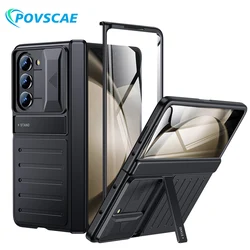 For Samsung Galaxy Z Fold 5 Case Slim Hinge Protection Shockproof Armor Case Slide Camera Cover Stand Built-in Screen Protector