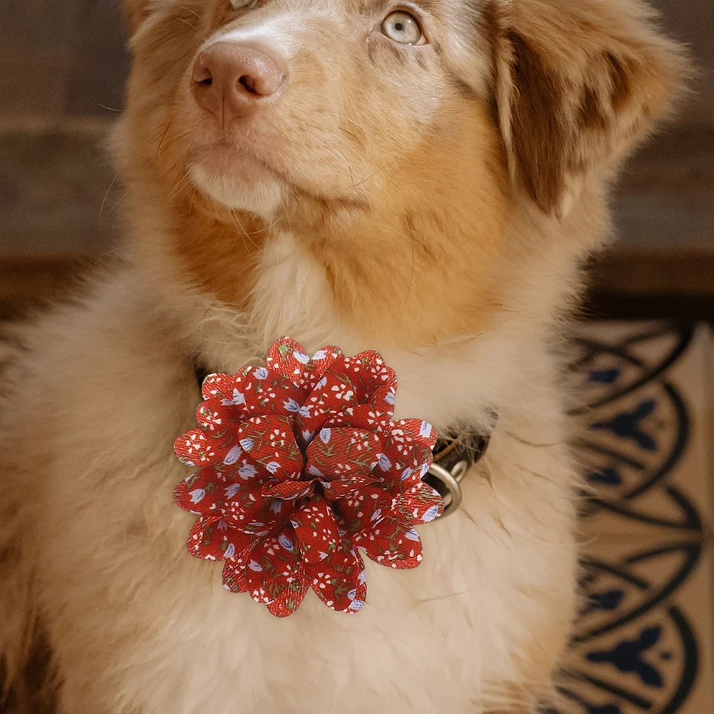 

20 Pcs Pet Headgear Dog Accessory Puppy Collar Flower Design Accessories Bows Multi-color Collars for Ornament