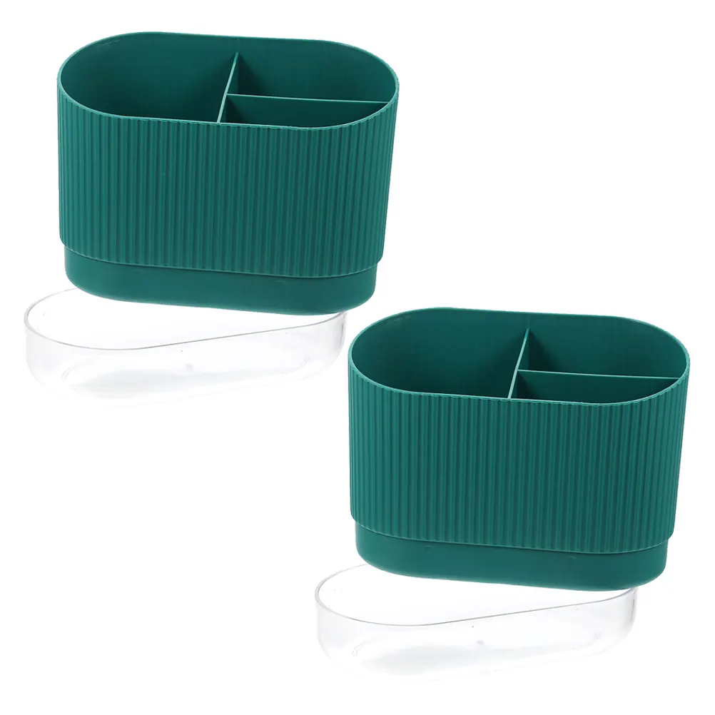 

2 Pcs Kitchen Shelf Chopsticks Holder Large Capacity Water Draining Silverware ganizer Countertop Fork Rest Cage Storage Desktop
