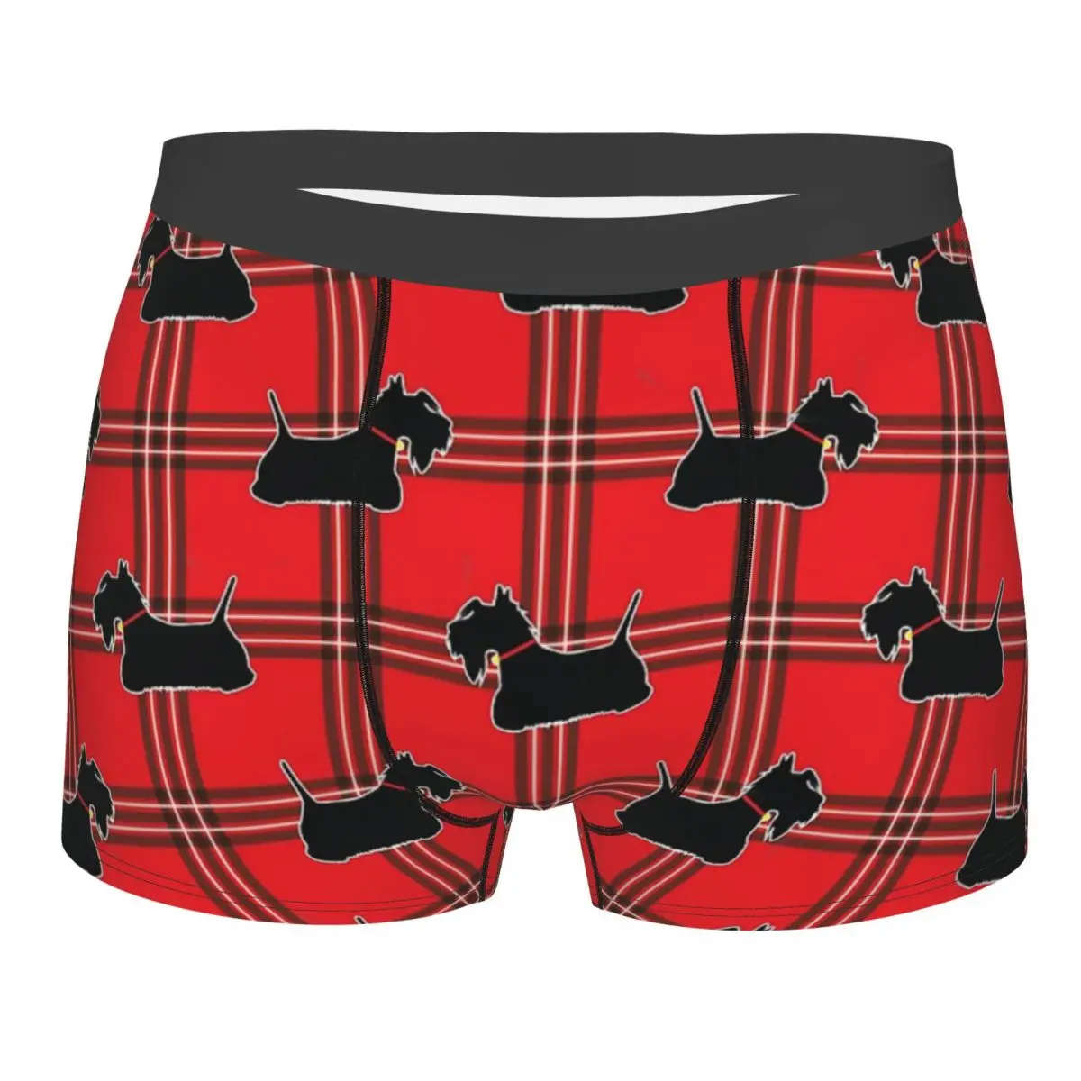 Funny Boxer Scottie Dogs Shorts Panties Briefs Men Underwear Scottish Terrier Dog Tartan Skye Breathable Underpants for Male