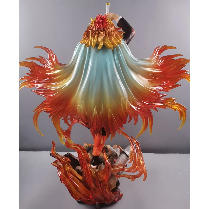 30cm anime demon slayer kisatsutai pilar de chama rengoku kyoujurou figura de ação gk modelo colecionável ornamento de mesa meninos brinquedo presente