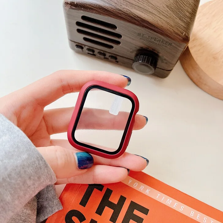 애플 워치 11 42mm 46mm 2025용 PC 케이스 무광 하드 범퍼 스크린 프로텍터 강화유리+커버 iWatch 시리즈 10 액세서리