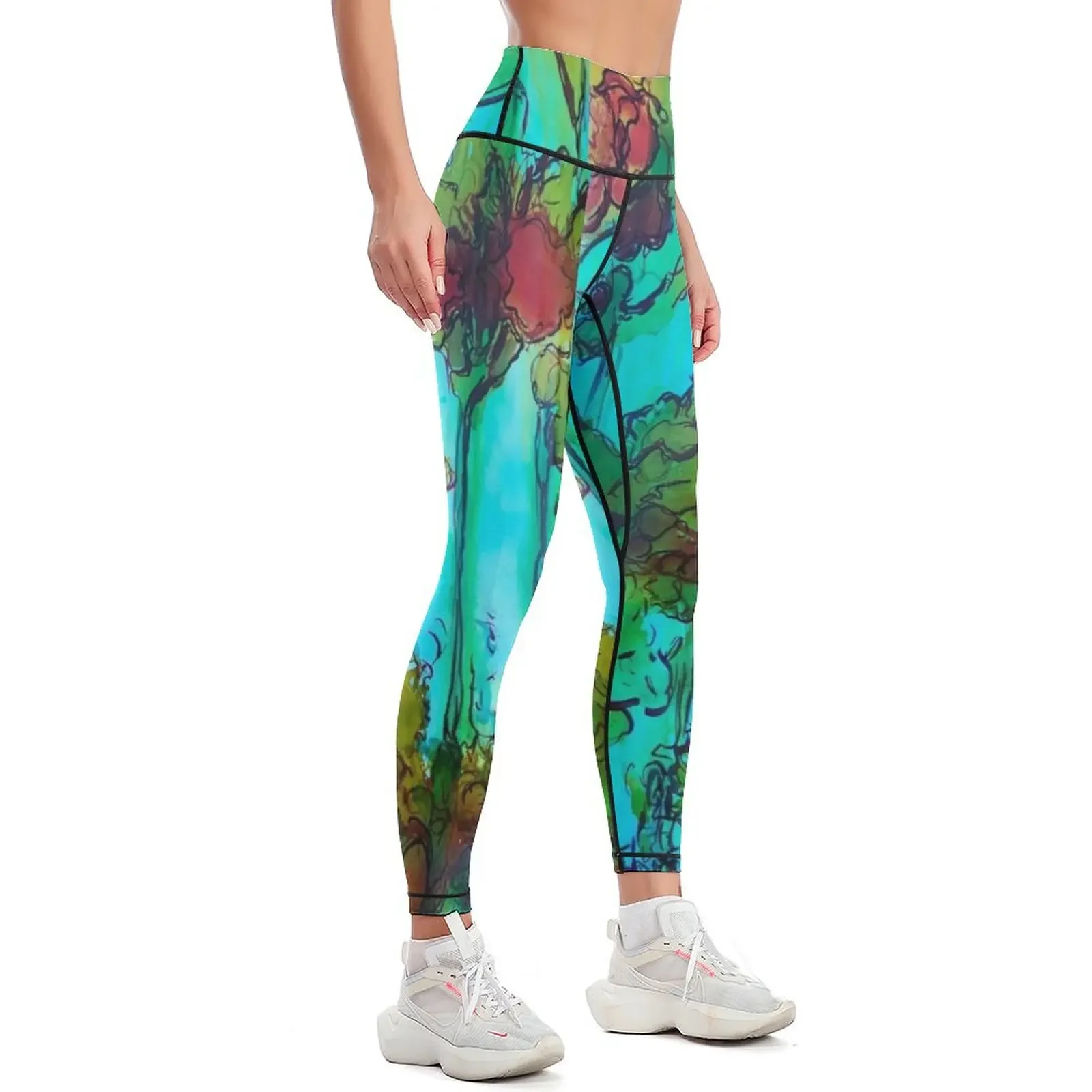 Poppies Leggings flared gym sportswear woman fitness set gym Womens Leggings