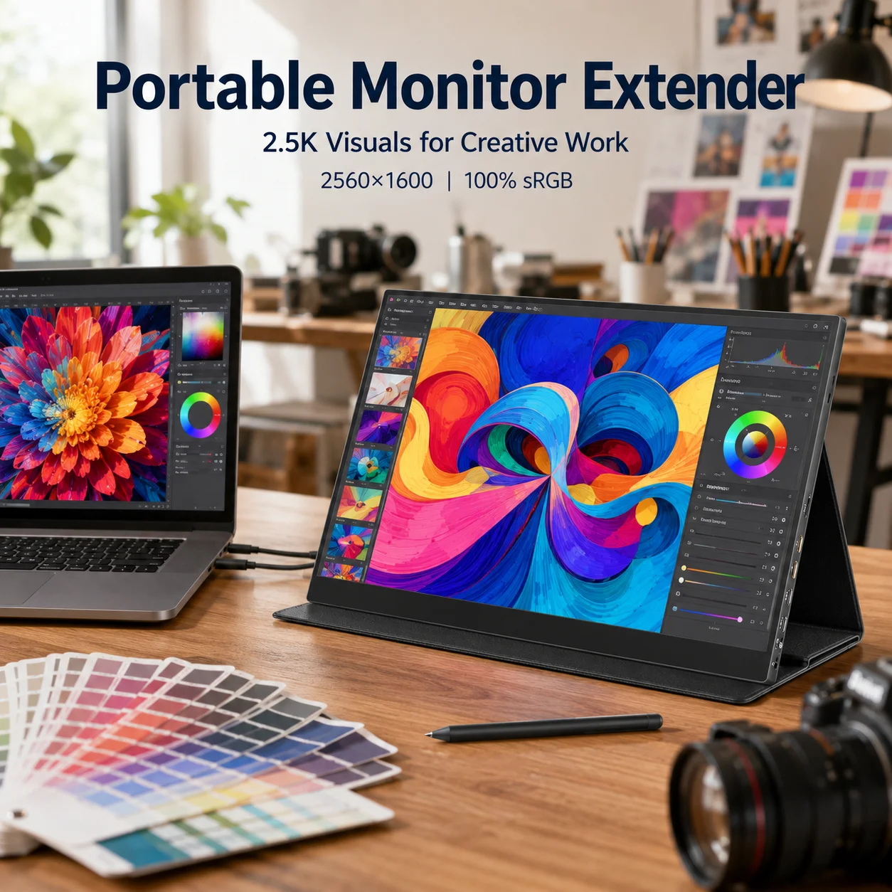 14 Inch Portable Monitor Extender 2.5K External Display 60Hz Lightweight Metal Screen For Laptop Gaming Office