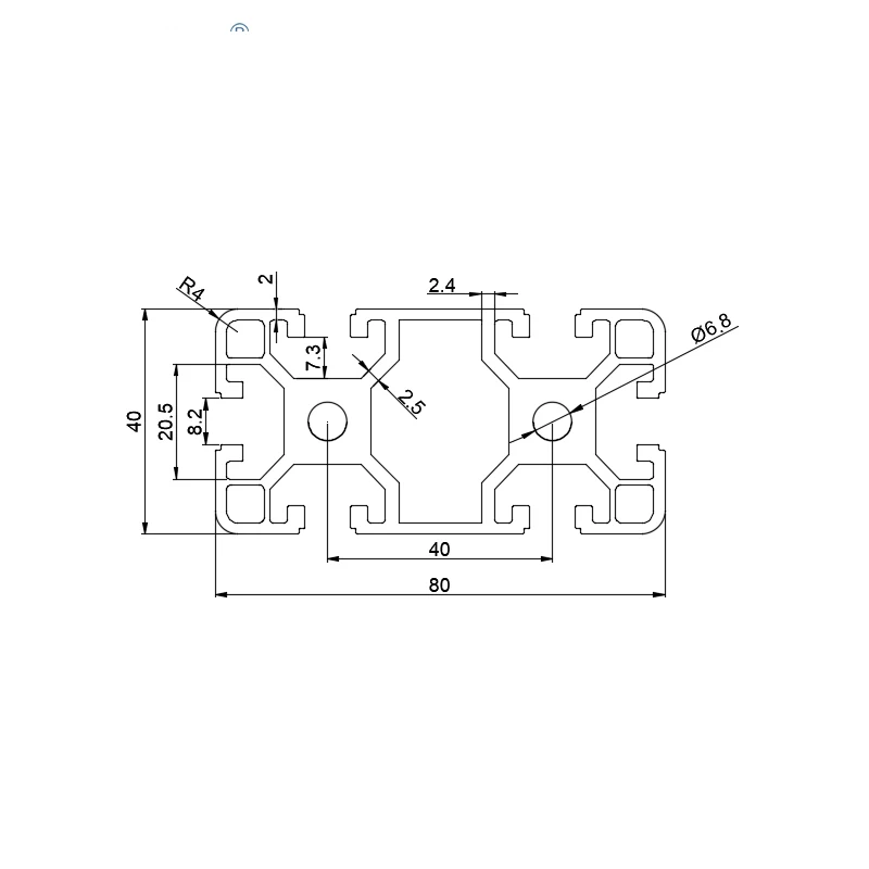 Personalizzazione produttore cinese 8062 40 * 80mm 40x80 Profilo in alluminio nero argento anodizzato trasparente industriale per porta