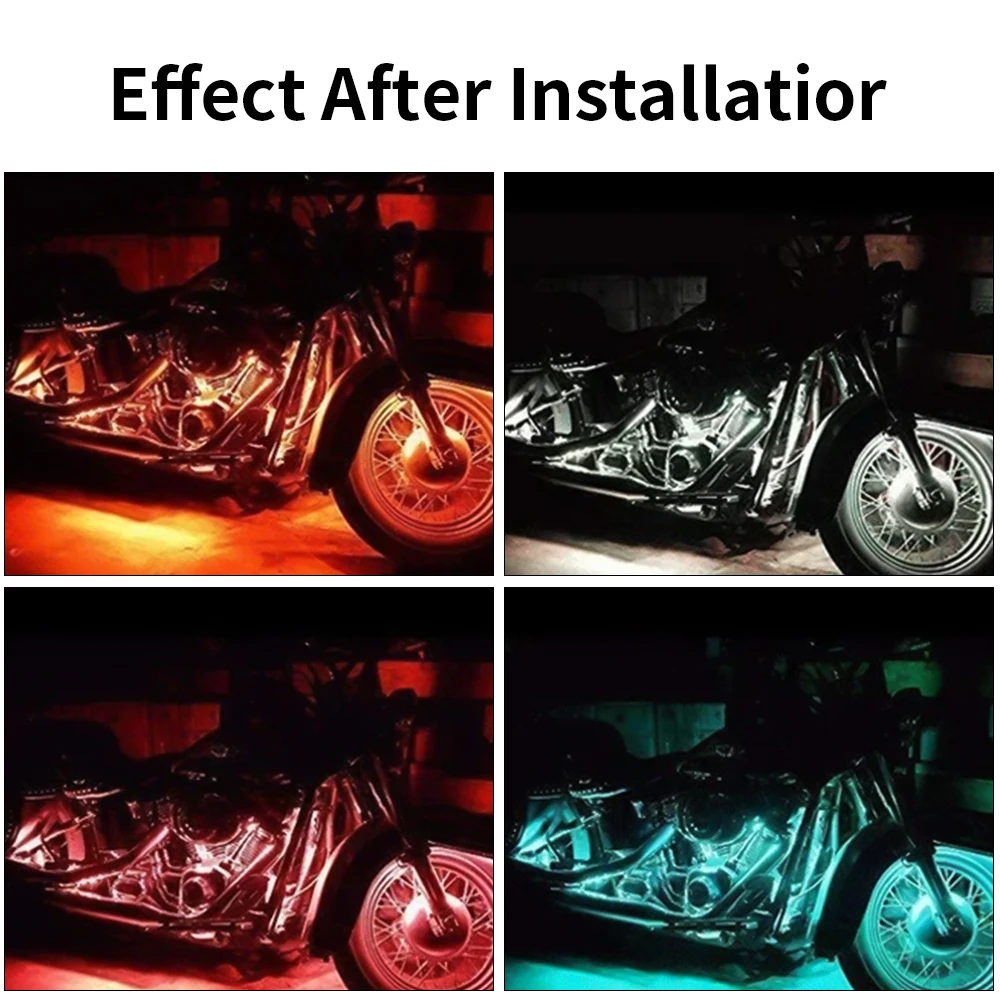 Motorrad LED Neon Streifen Licht Moto Drahtlose RGB Fernbedienung UnderGlow Lampe Kit Für Harley Yamaha Auto Dekorative Licht Streifen – Detail 11