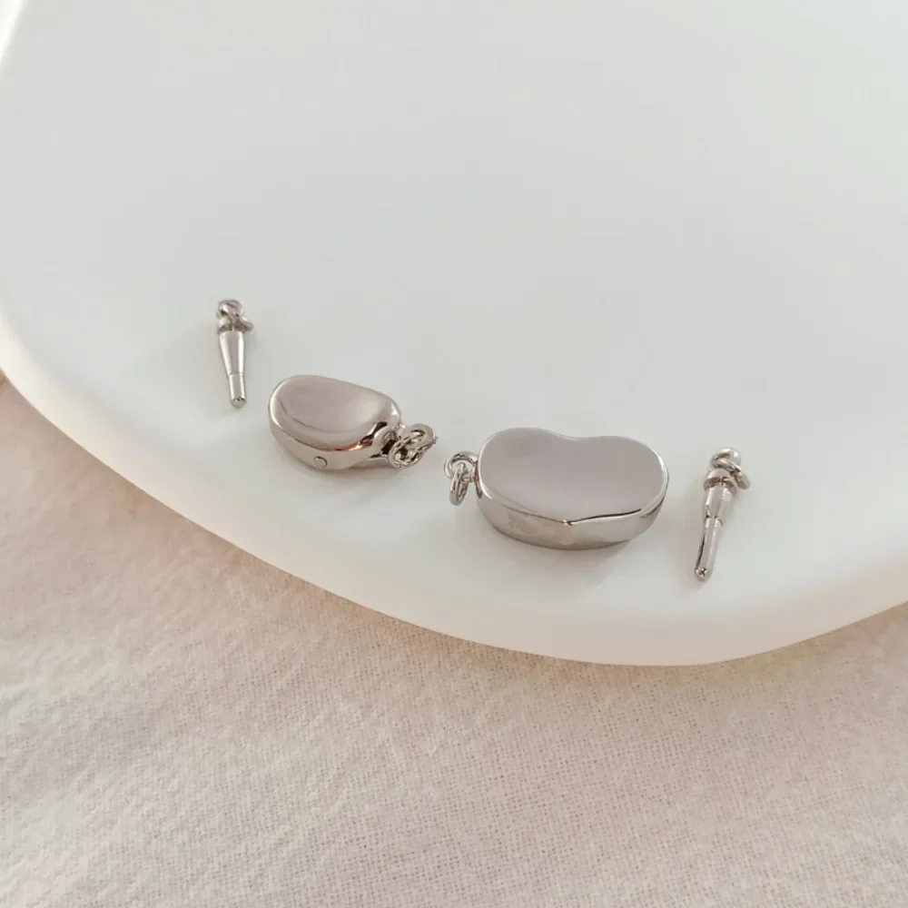 الأبيض K الذهب سبيكة على شكل قلب عصا مشبك اللؤلؤ سوار قلادة اتصال QQ رئيس DIY التبعي المشبك