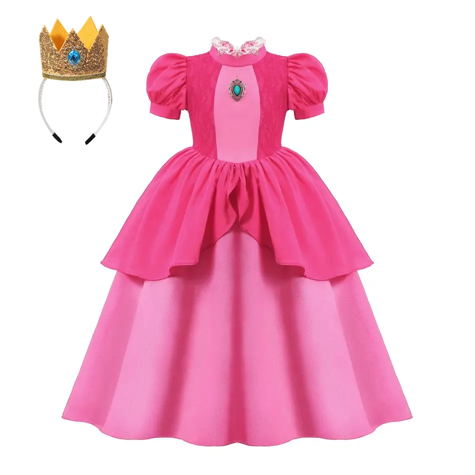 Disney Anna Elsa Costume Children Princess Dress for Girls Kids Cosplay Wednesday Peach Christmas Carnival Party Disguise Outfit