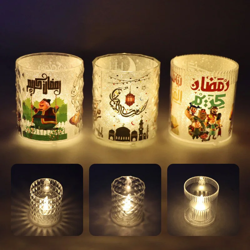 Eid Al-Fitr Ornaments Lantern LED Candles Light Eid Al Adha Gift Muslim Party Supplies Eid Mubark Party Small Gifts Night Lights