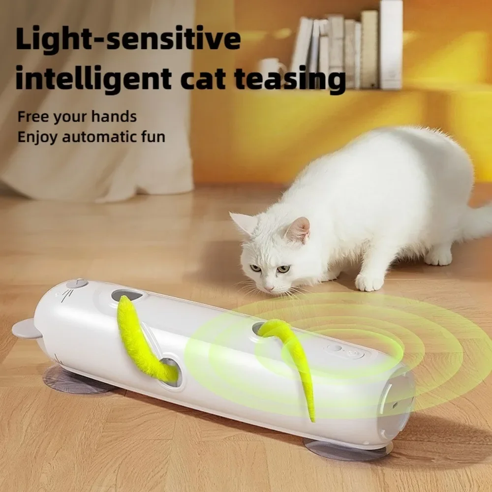 Automatic Smart Motion-Sensing Cat Toy - 'Chasing Mouse' Teaser Wand, Self-Play Fun for Cats, Hands-Free Entertainment