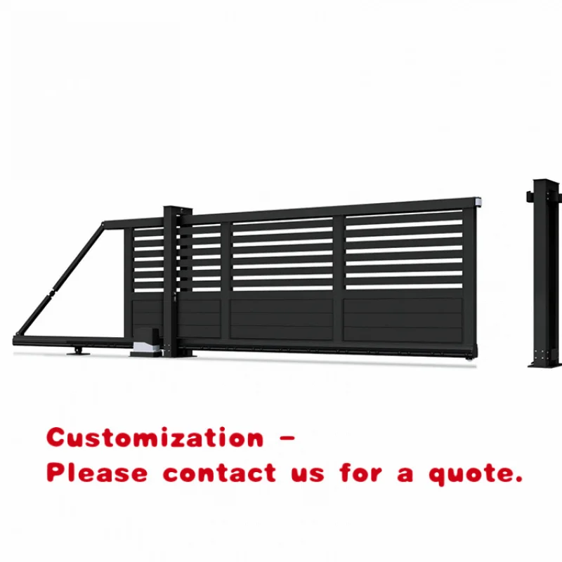 custom.Modern New Deign Factory Price Aluminum Alloy Automatic Cantilever Sliding  Gate Outdoor House