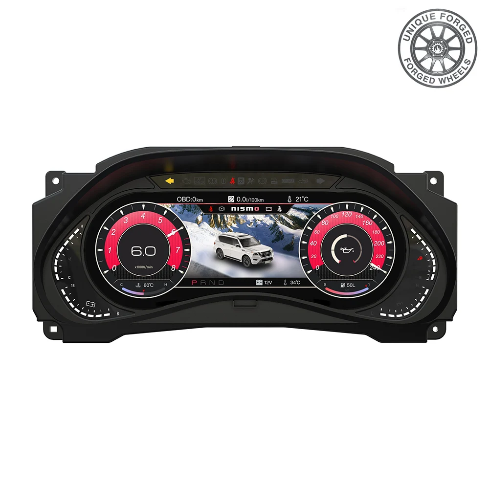 

12,3-дюймовая ЖК-панель приборов для Y62: ЖК-дисплей приборной панели, Plug and Play, ЖК-одометр, автозапчасти, виртуальный цифровой кластер, цифровая приборная панель