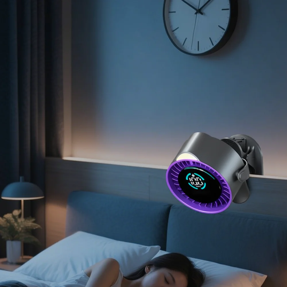 Portable Rechargeable Clip Fan Silent Personal Fan Digital Screen Adjustable Wind For Stroller Desk Bedside Office