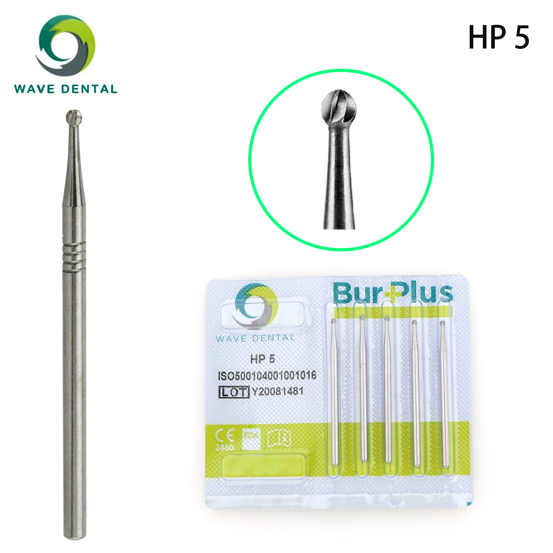 WAVE Dental Tungsten Carbide Burs HP5 5/10PCS Fit Stright Low Speed Handpiece Diameter 2.35mm