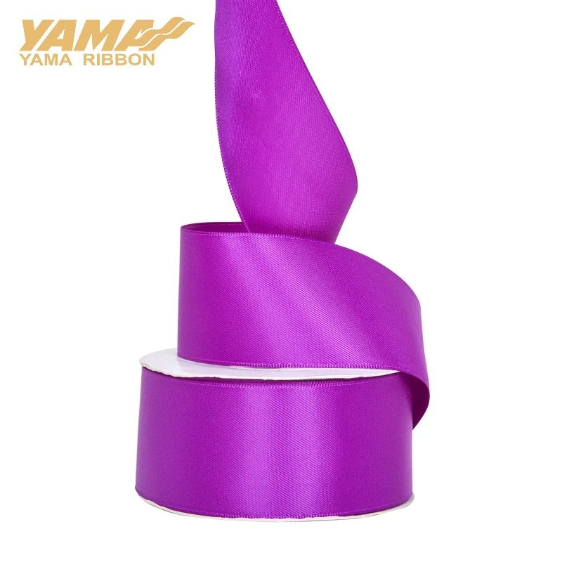 YAMA-Single Face Satin Ribbon, Purple Decoration, Handmade Rose Flowers Craft, 50mm, 57mm, 63mm, 75mm, 100Yards/lot