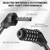 WEST BIKING Bicycle Anti Theft Lock Double-headed Password Steel Cable Lock 5 Digit Password Scooter Bike Lock Bike Accessories