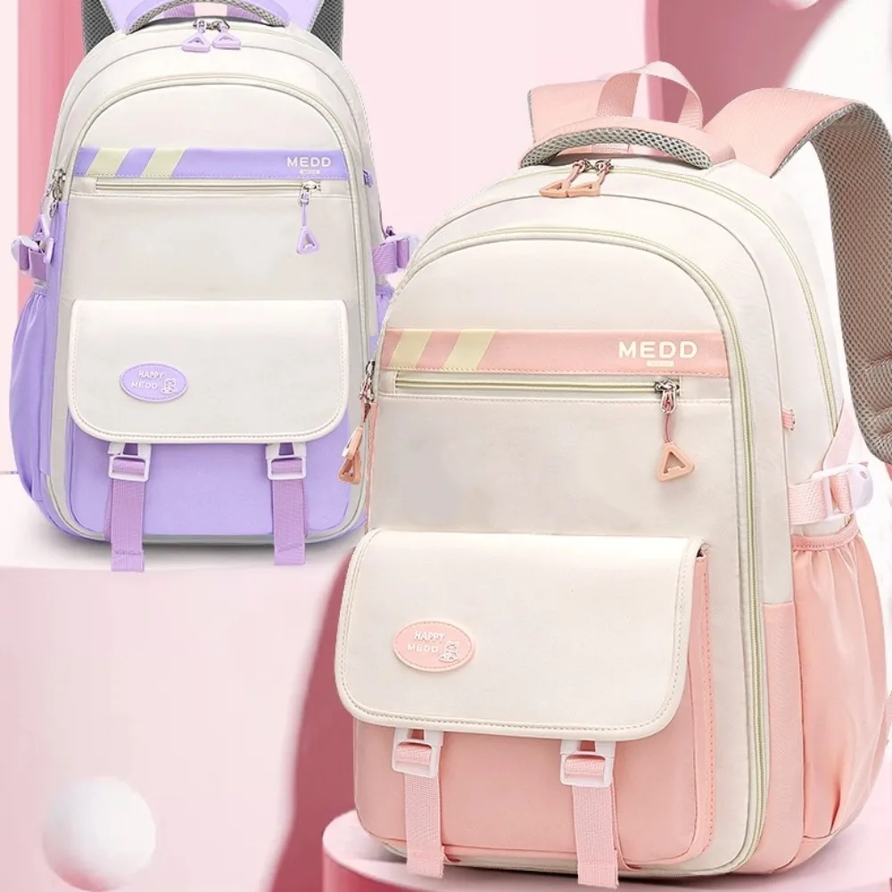حقيبة مدرسية ذات سعة كبيرة خفيفة الوزن ومقاومة للماء حقيبة ظهر للطلاب لتخفيف التوتر على الكتف لفتيات المدارس الثانوية