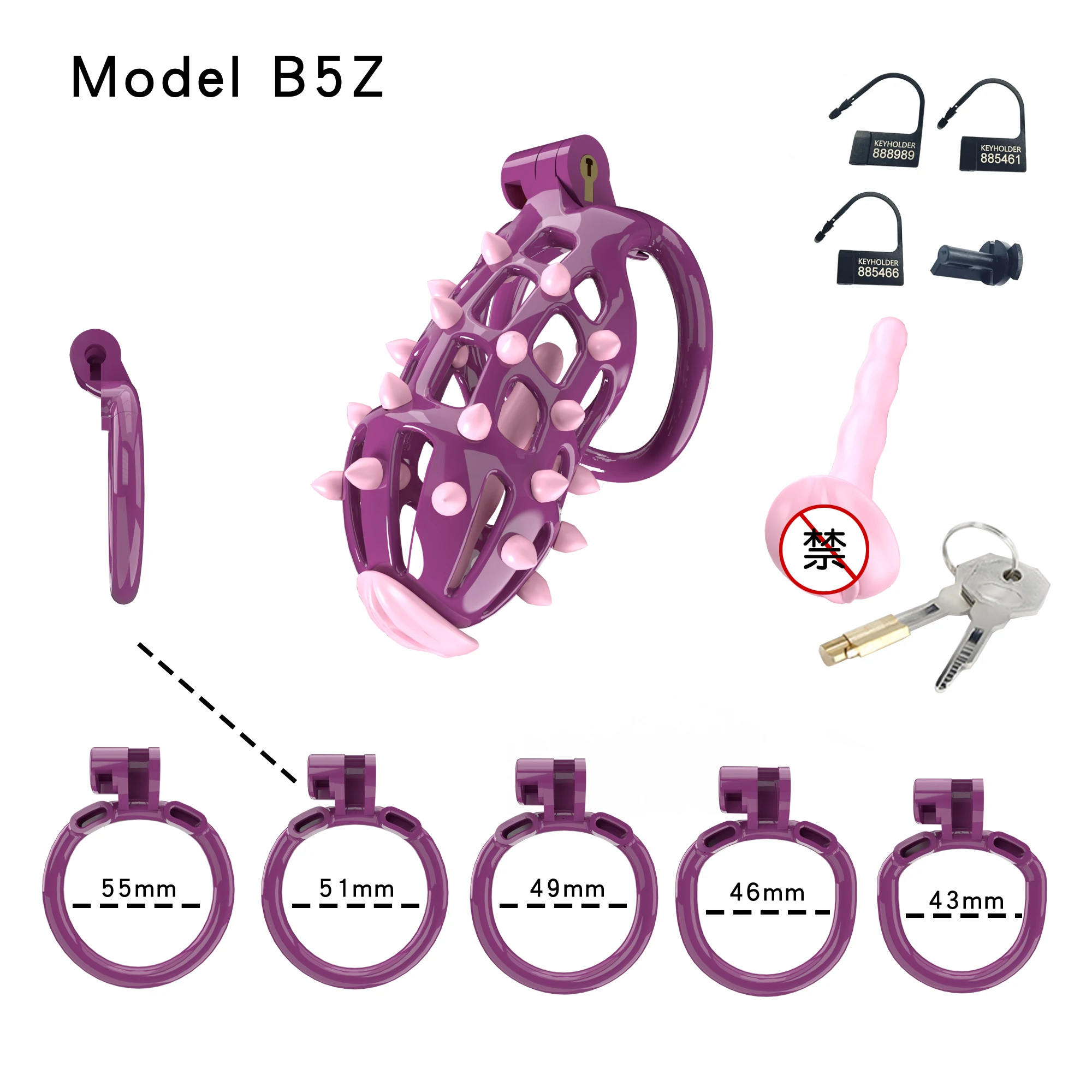 2024 Removable Spike Chastity Cage 정조대 Male Cock Cage with 5 Penis Rings bdsm Chastity Restraints Sissy Anti-Escape Sex Toys 18+