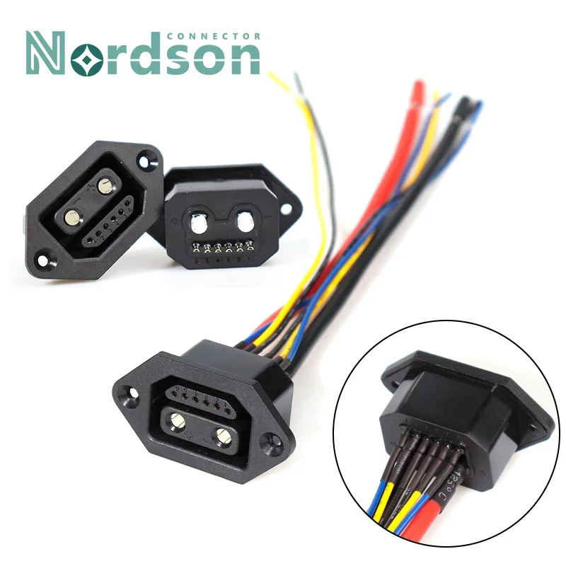 2+6 Electric Vehicle Charging Plug 8Pin Tower Male Female To XT60 XT90 Lithium Battery Discharge Socket Power Cord Connector