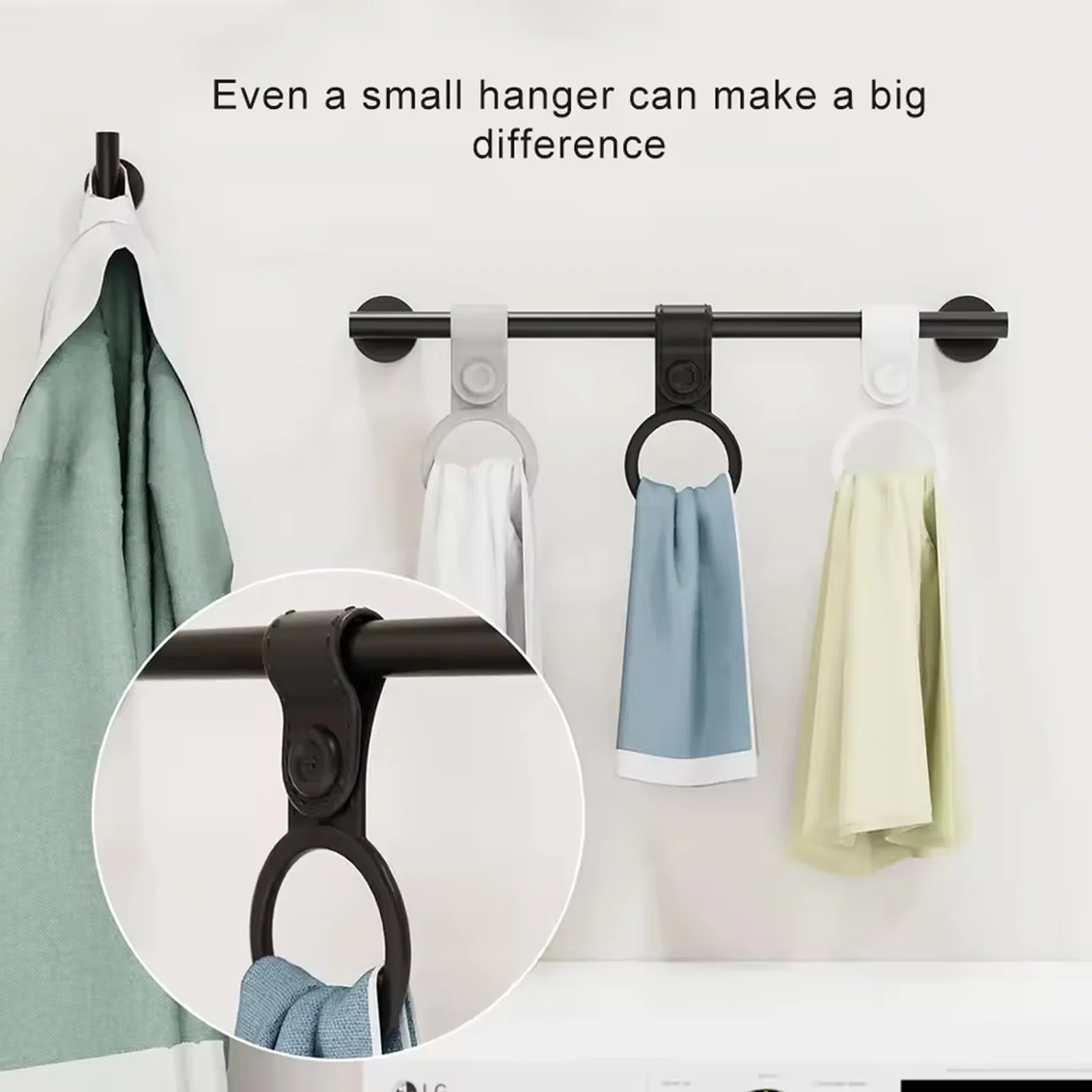 

Bathroom Organizer Hook Non Perforated Metal Storage Hook For Bath Towel Towel Hair Twist Multifunctional Home Storage Hooks