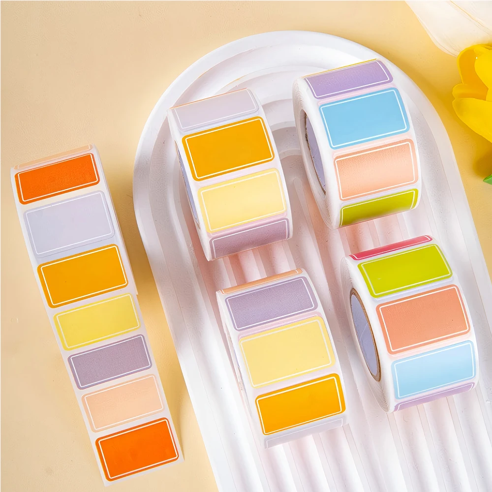 

500pcs/Roll Waterproof Self Adhesive Labels Stickers Colorful Name Decoration Decals for Food Packaging Guitar Notebook Sticker