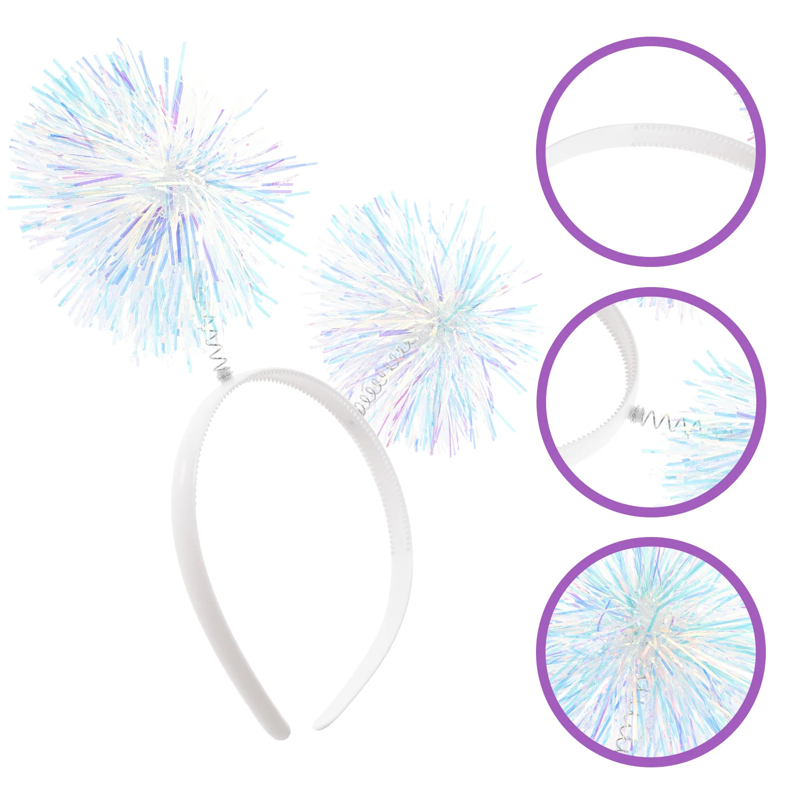 

Headband Headbands Pink Ball Pompom for Women Disco Party Plastic Women's Girls