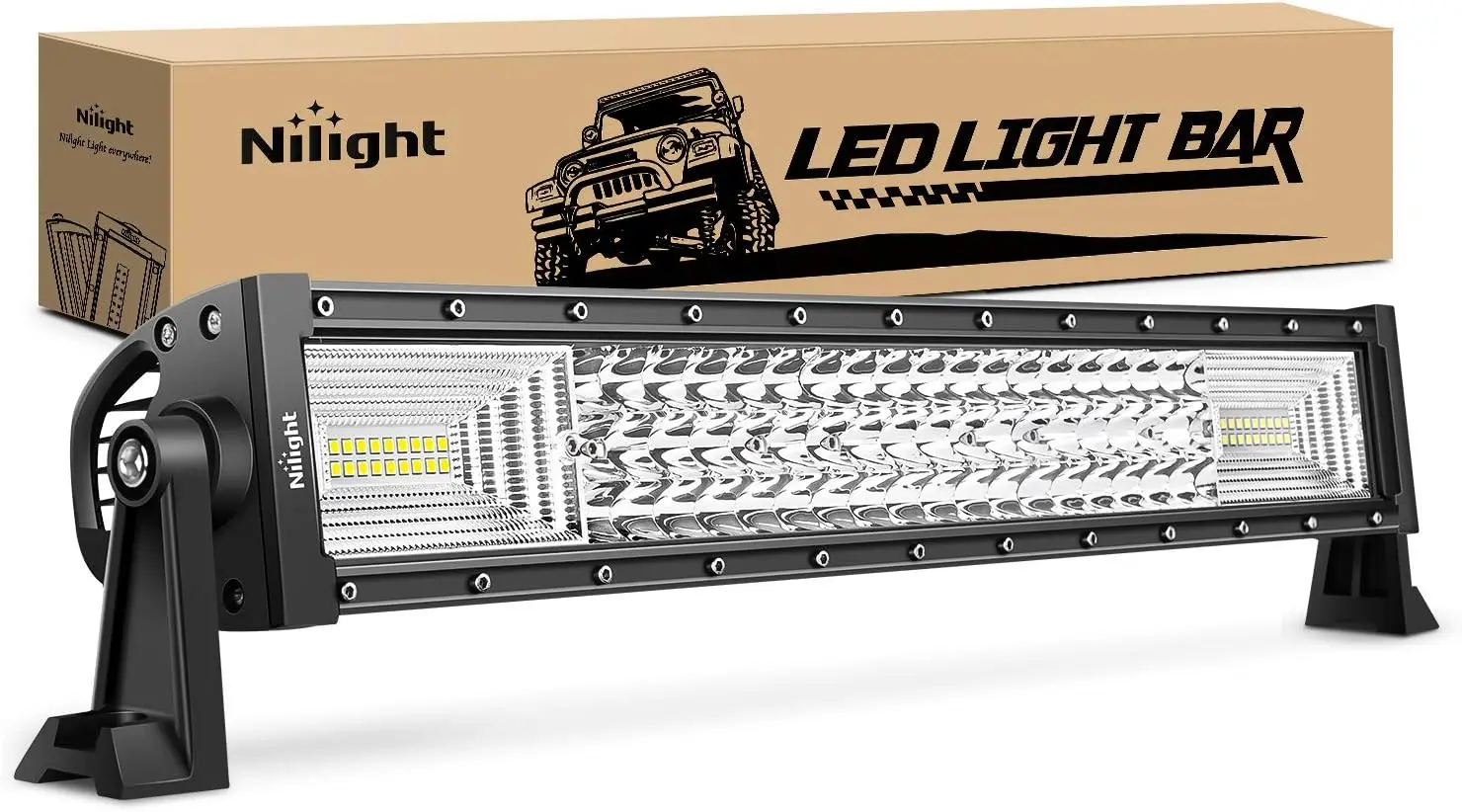 

22-Inch Triple Row LED Light Bar, 270W Flood Spot Combo for Off-Road Vehicles and Work Lights