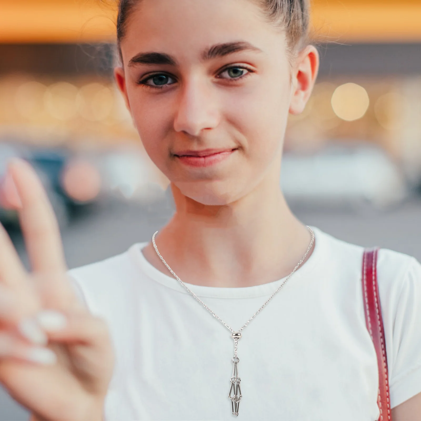 

Crystal Pendant Cord Necklace Empty Stone Holder Cage DIY Jewelry Holder Decorative Accessory Lightweight Comfortable