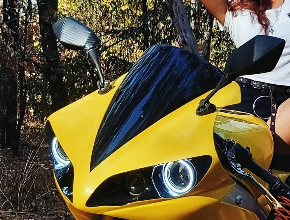 กระจกมองหลังคาร์บอนสำหรับรถมอเตอร์ไซค์ Aprilia GPR125 RS 125 RSV4 Factory RSV4 R RF RR Factory และกระจกมองหลังสีดำ