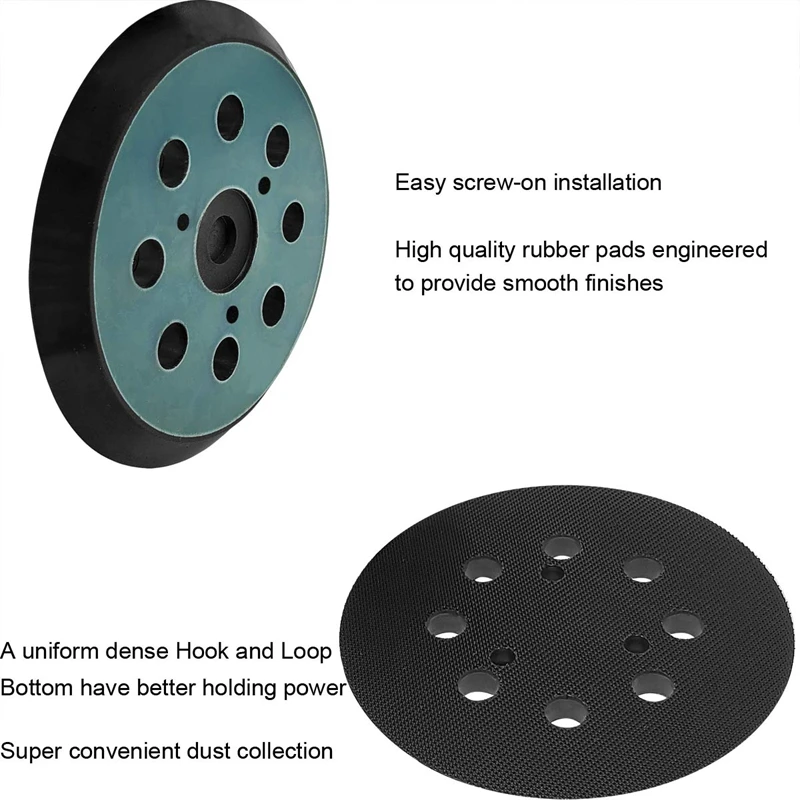 GTBL 5 Inch 8 Hole Sander Hook and Loop Replacement Sanding Pad for Makita BO5010,BO5030/K,BO5031K,BO5041K,XOB01Z Sander