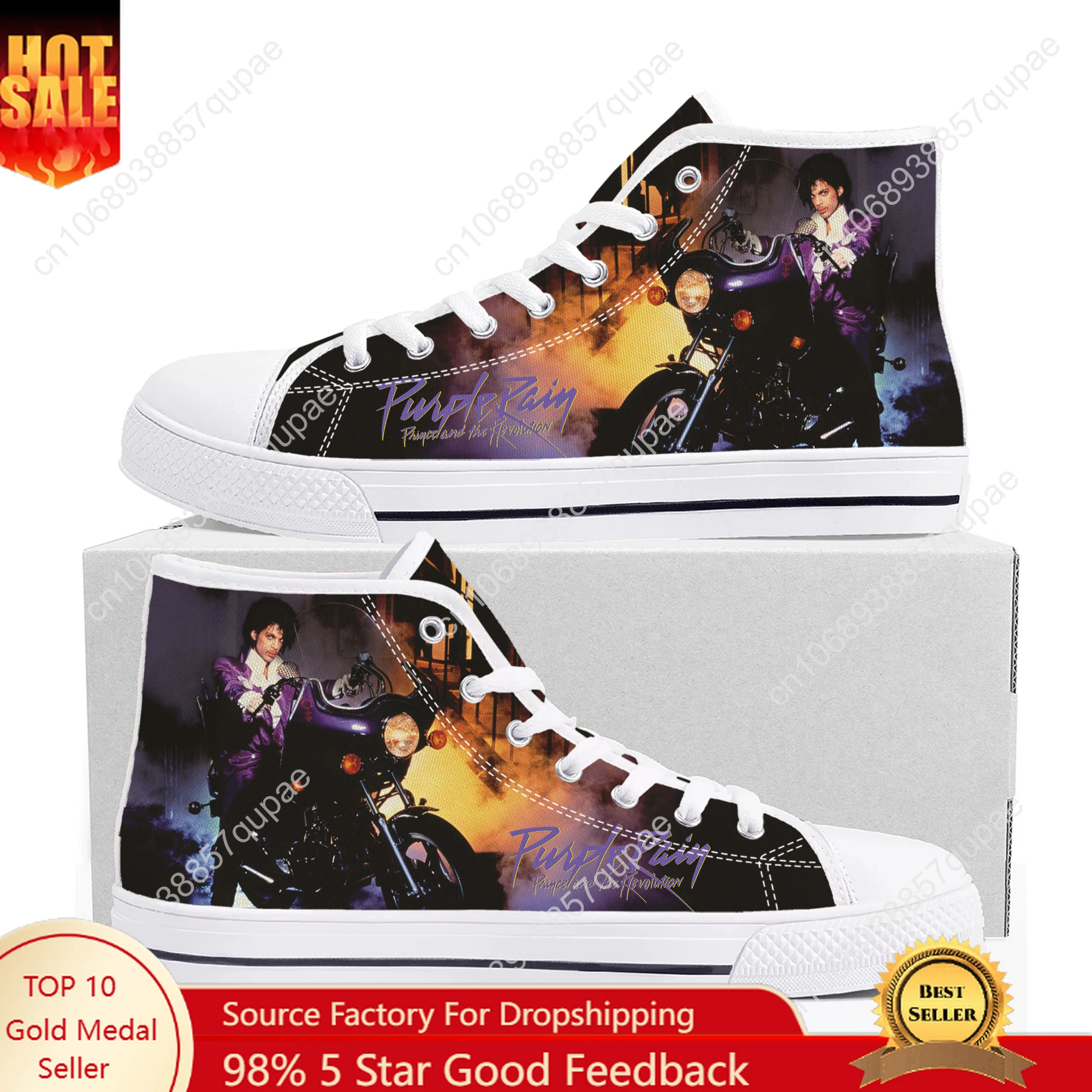

Prince Rogers Nelson Singer High Top Sneakers Retro Street Men Women Teenager Canvas Sneaker lightweight Shoe Custom Shoe