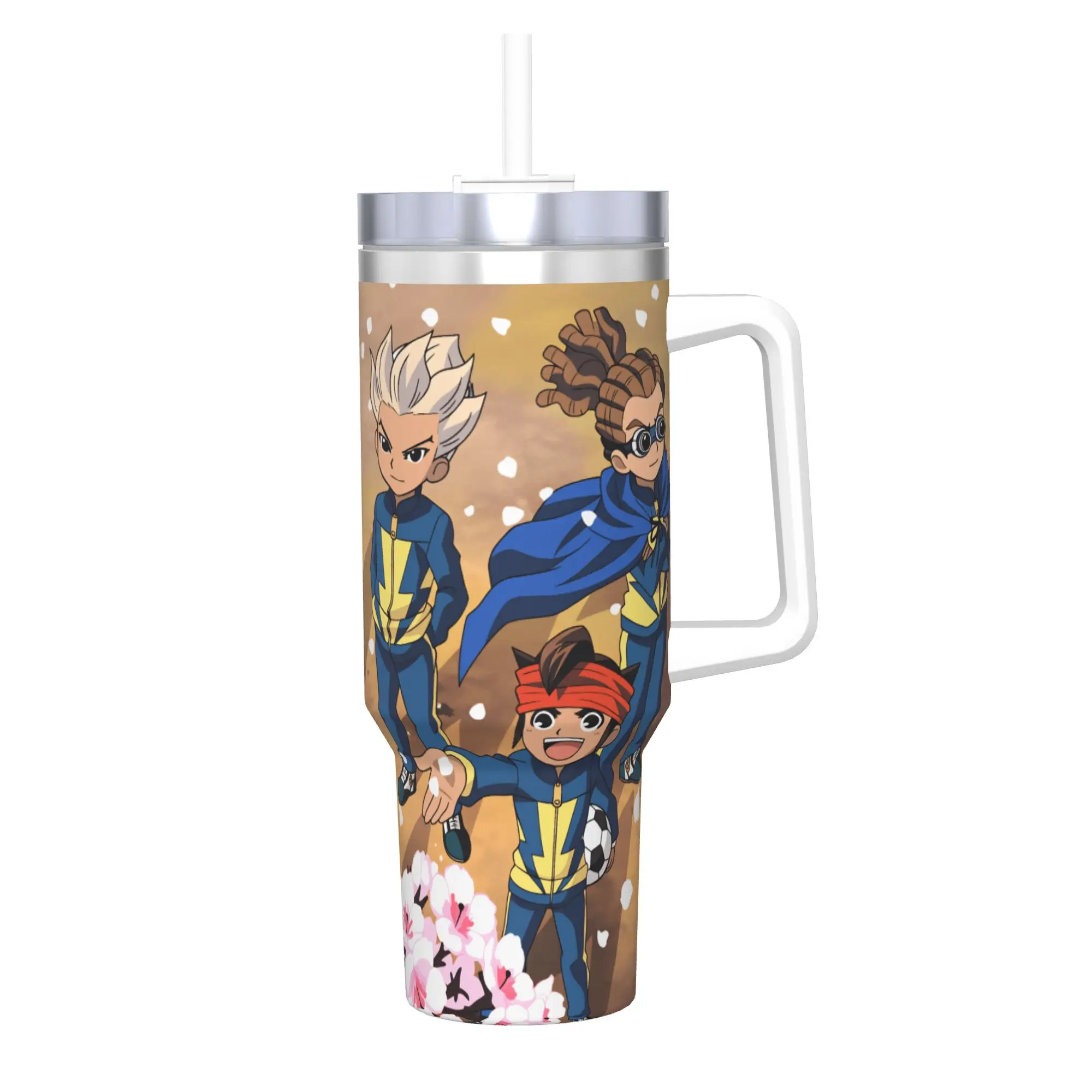 

Anime Axel Blaze Inazuma Eleven Stainless Steel Tumbler Travel Coffee Mug With Straws and Lid Large Capacity Mugs Water Bottle