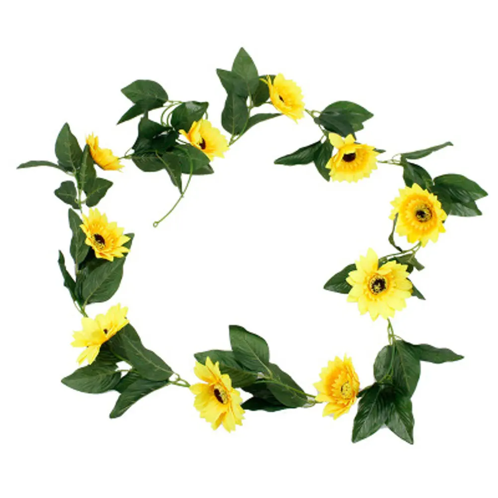 

Artificial Sunflower Vine Realistic Hanging Flower Garland Wedding Balcony Bedroom Garden Decoration Fake Plastic Simulation
