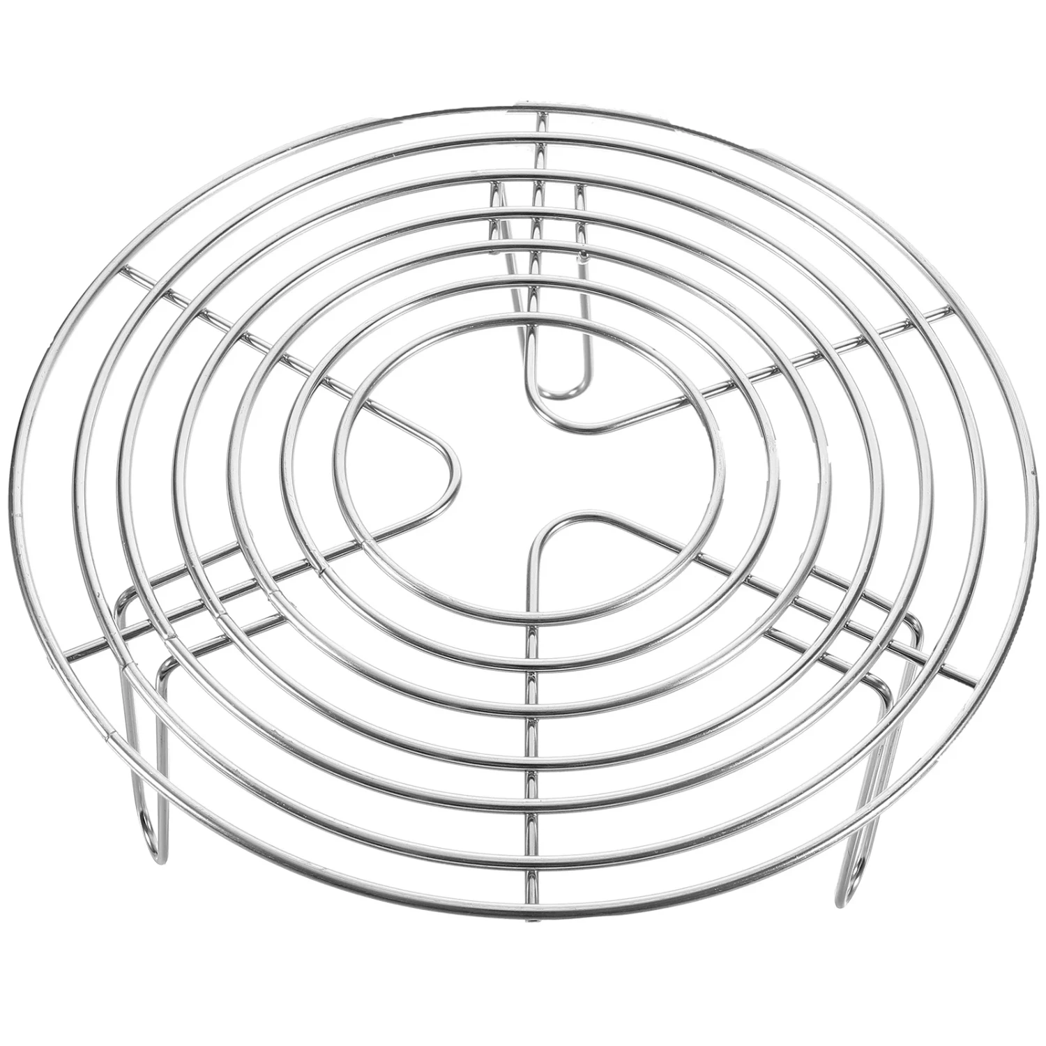 High-foot Stainless Steel Steamer Rack with Water Barrier for Rice Cooker - Multi-Purpose Round Cooling Rack for Steaming