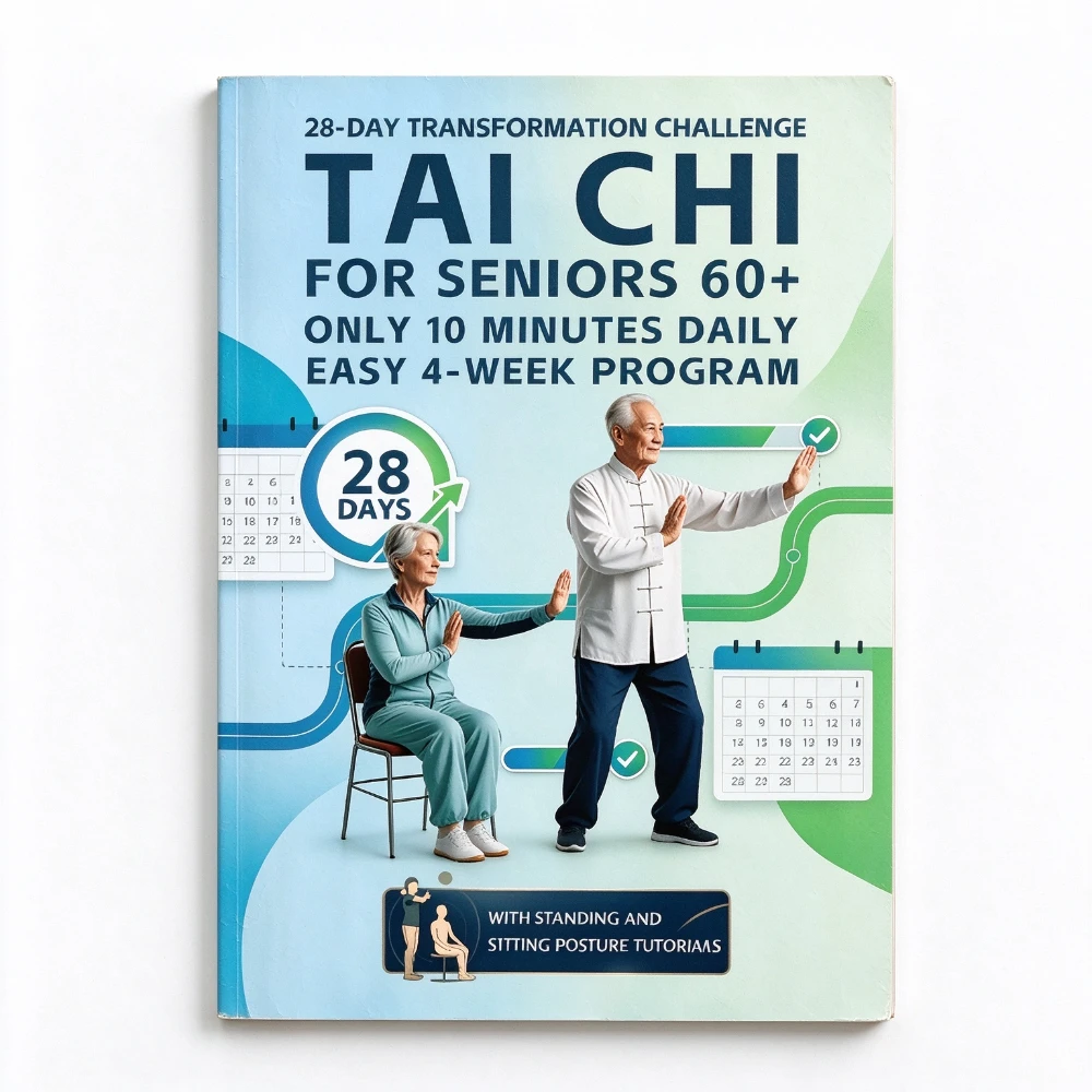 Tai Chi Fitness Guide Book 28-Day Easy Exercise Manual Joint Protection Balance Workout for Seniors Beginners Home Training
