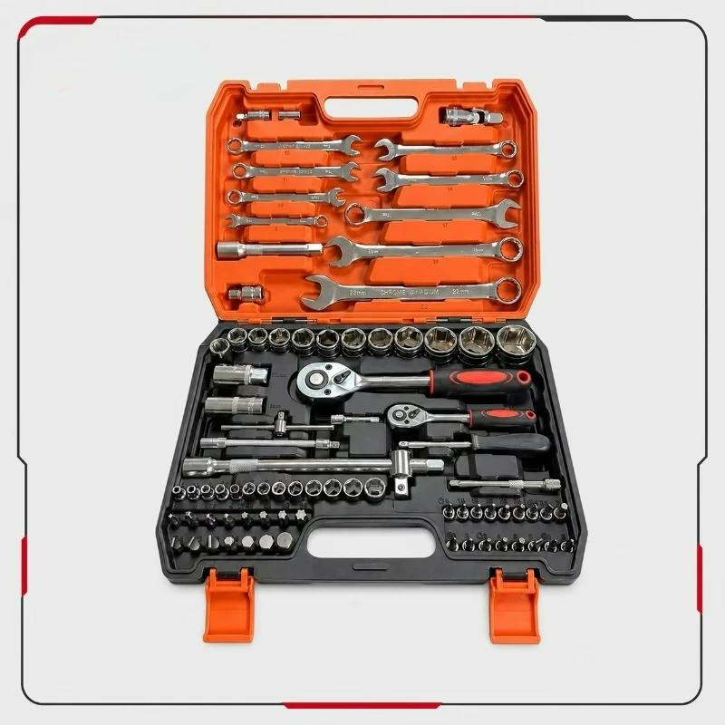 82PCS Car Repair Tool Kit Portable Auto Maintenance Hardware Hand Tool Set with Hard Case for Vehicle Emergency 1 Set