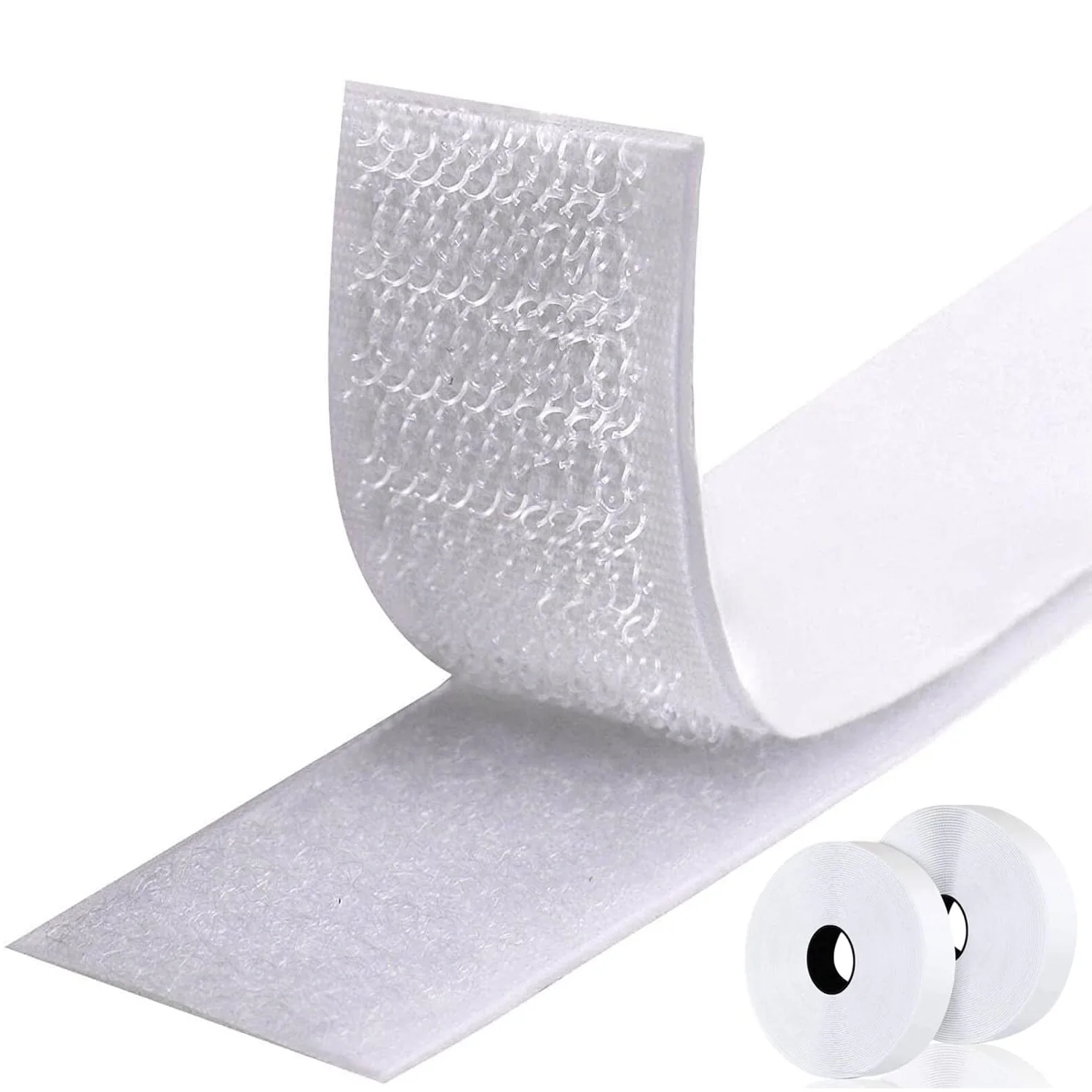 

5/10M Magic Sticker Tape Self Adhesive Extra Strong Double Sided Adhesive with Sticker Pad Fluffy Hook and Loop Fastener White
