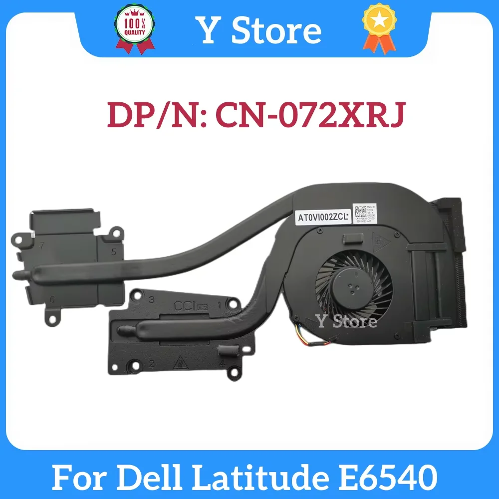 

Y Store New Original For Dell Latitude E6540 Laptop Heatsink Copper Tube Fan 072XRJ 72XRJ Fast Ship